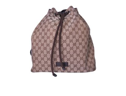 GG Drawstring Backpack, &pound;525, Handbags, Beige, Canvas, Front view